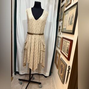 Her universe Star Wars  Rey Cream and Brown Asymmetrical Dress size M